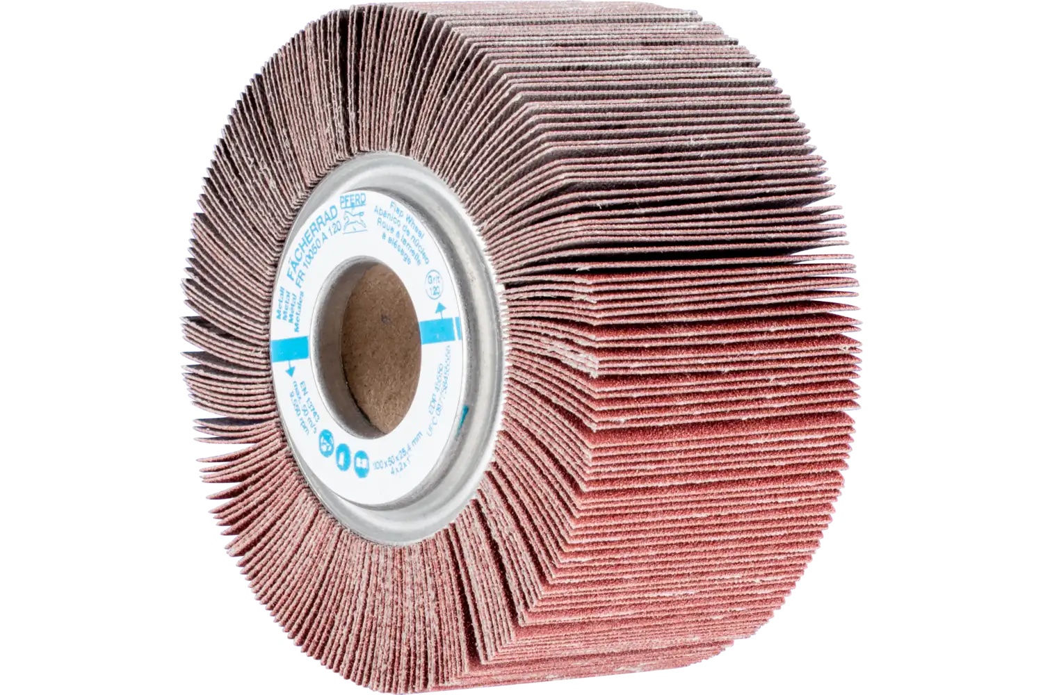 Picture of Pferd Unmounted Flap Wheel, 4" X 2, 1" Arbor, 120 Grit, Aluminum Oxide